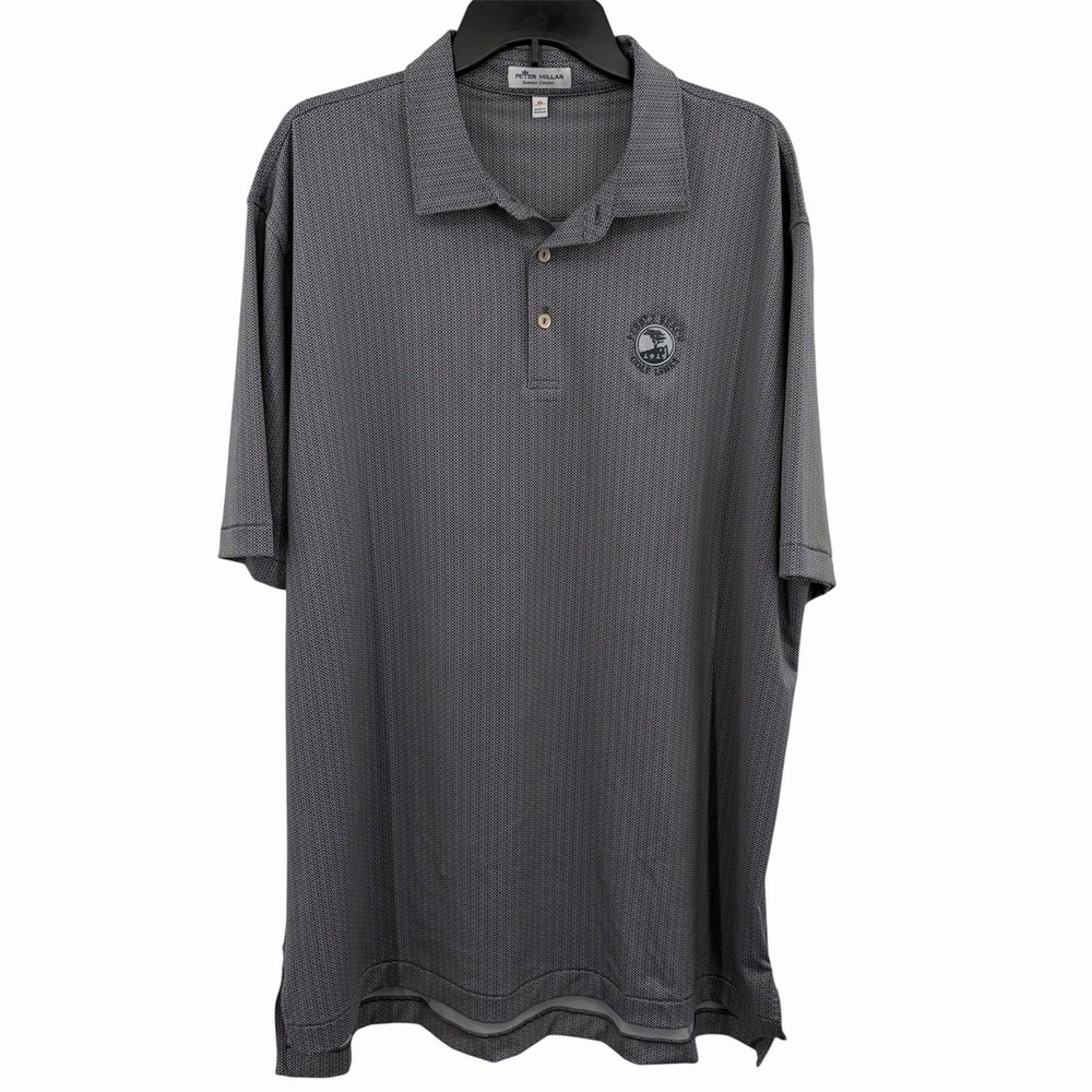 Pebble Beach Golf Links Polo Mens XL Gray AOP Peter Millar Summer Comfort